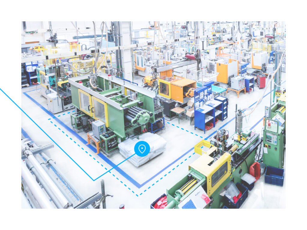Live overview and material handling with RTLS from Cavea GmbH